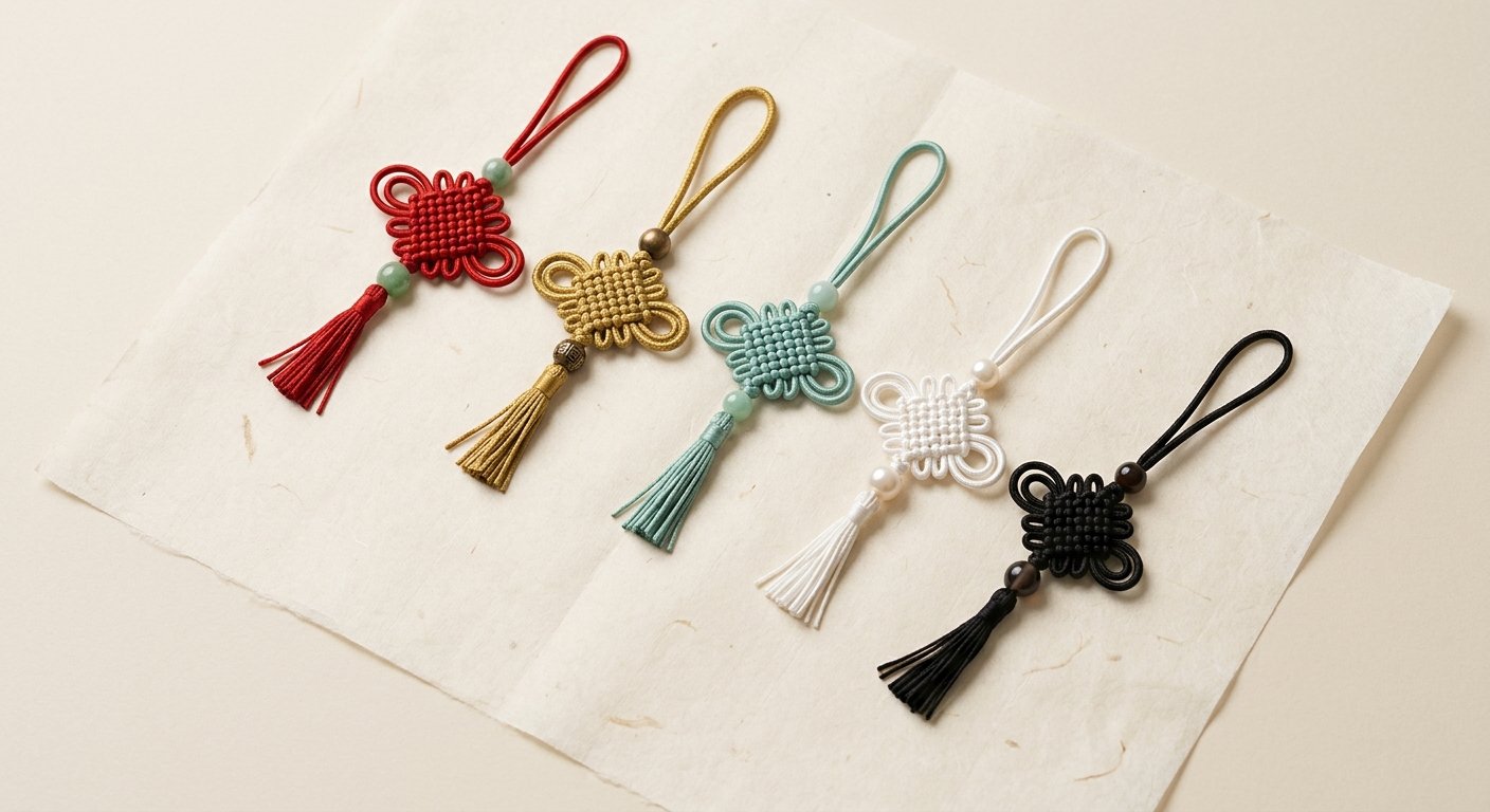 Chinese Knot Color Meanings: Red, Gold, Blue-Green, White, and Black