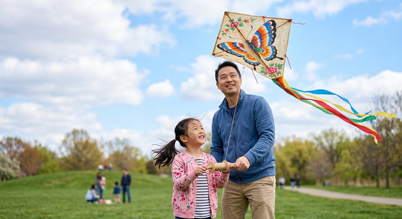 How to Make a Simple Chinese Kite with Kids (Free Printable Template)
