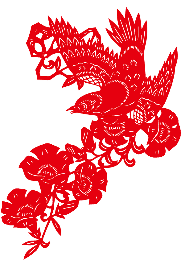 Rooster paper-cutting template