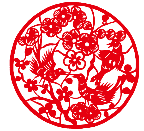 Plum blossom window flower paper-cutting template